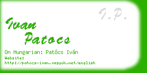 ivan patocs business card