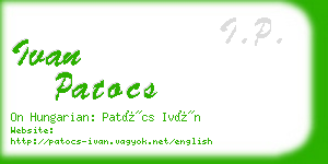 ivan patocs business card
